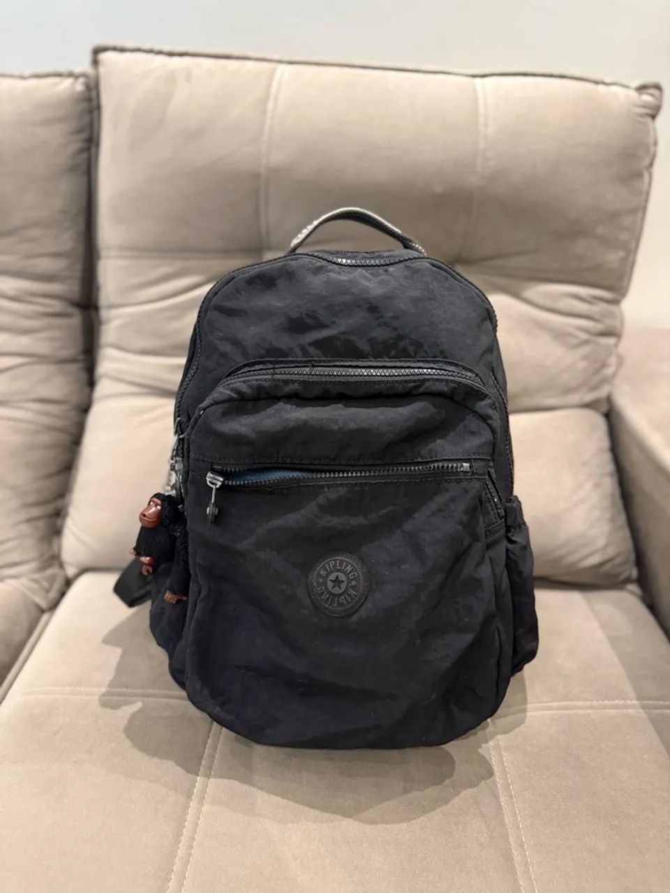Mochila Kipling preta original 