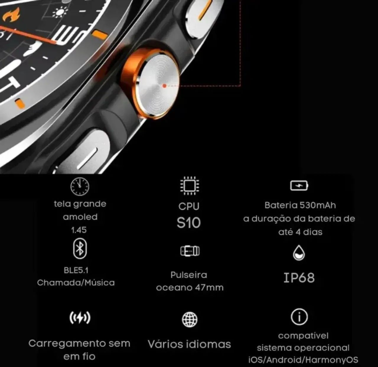 RELÓGIO SMARTWATCH ULTRA WATCH - Foto 3