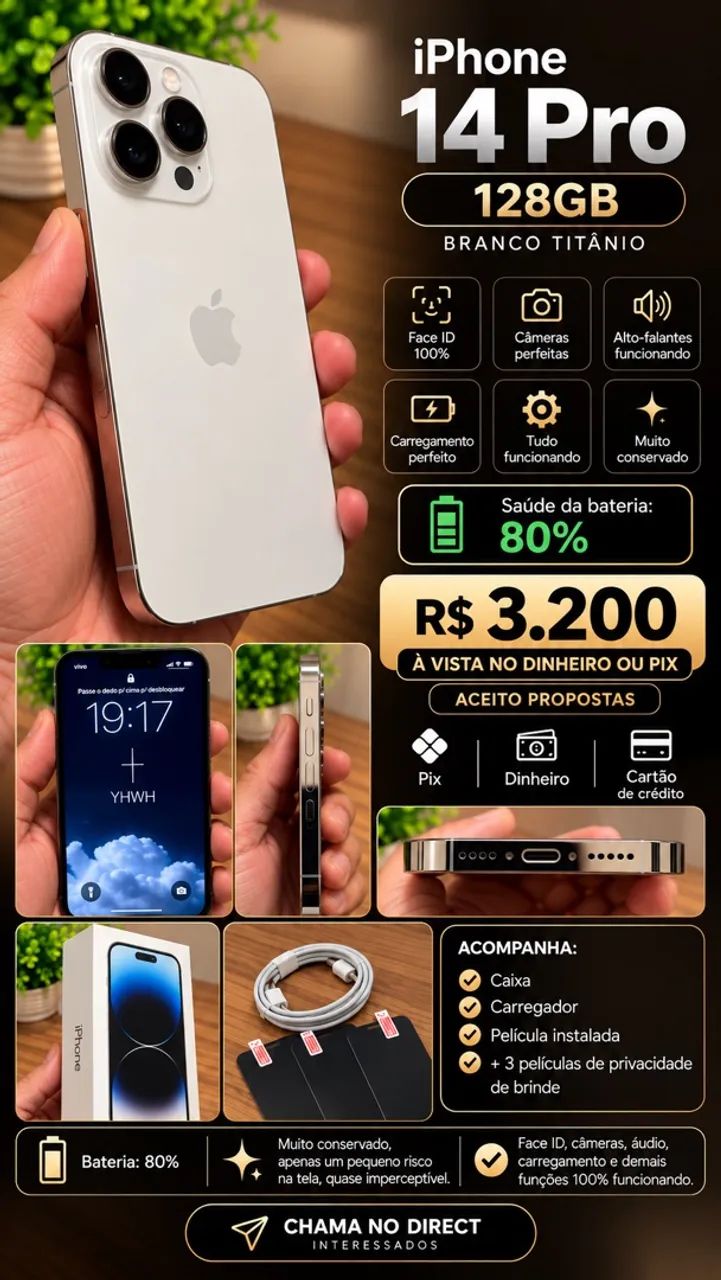 iPhone 14 Pro 128Gb - Celulares e Smartphones - Japiim, Manaus