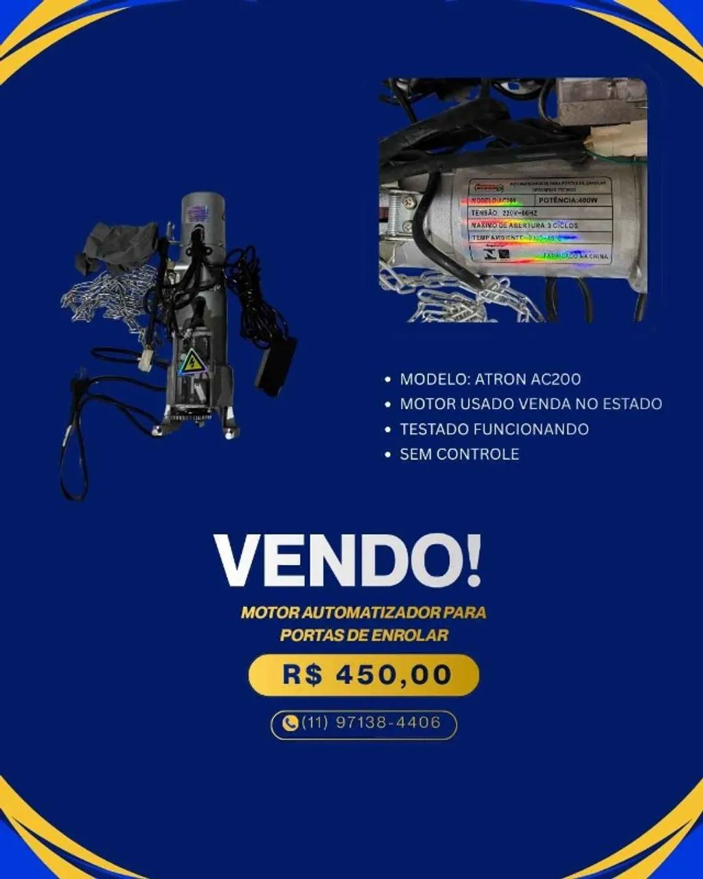MOTOR AUTOMATIZADOR PARA PORTA DE ENROLAR