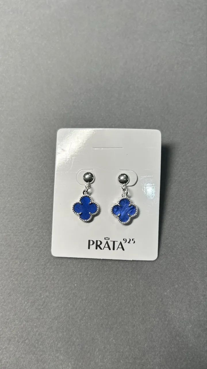 Brincos prata 925 trevo 