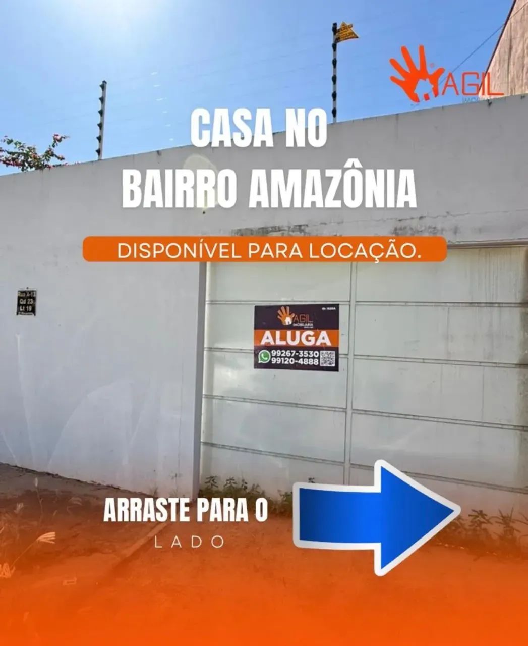 CASA COM 3 QUARTOS DISPONÍVEL PARA LOCAÇÃO NO BAIRRO AMAZÔNIA.