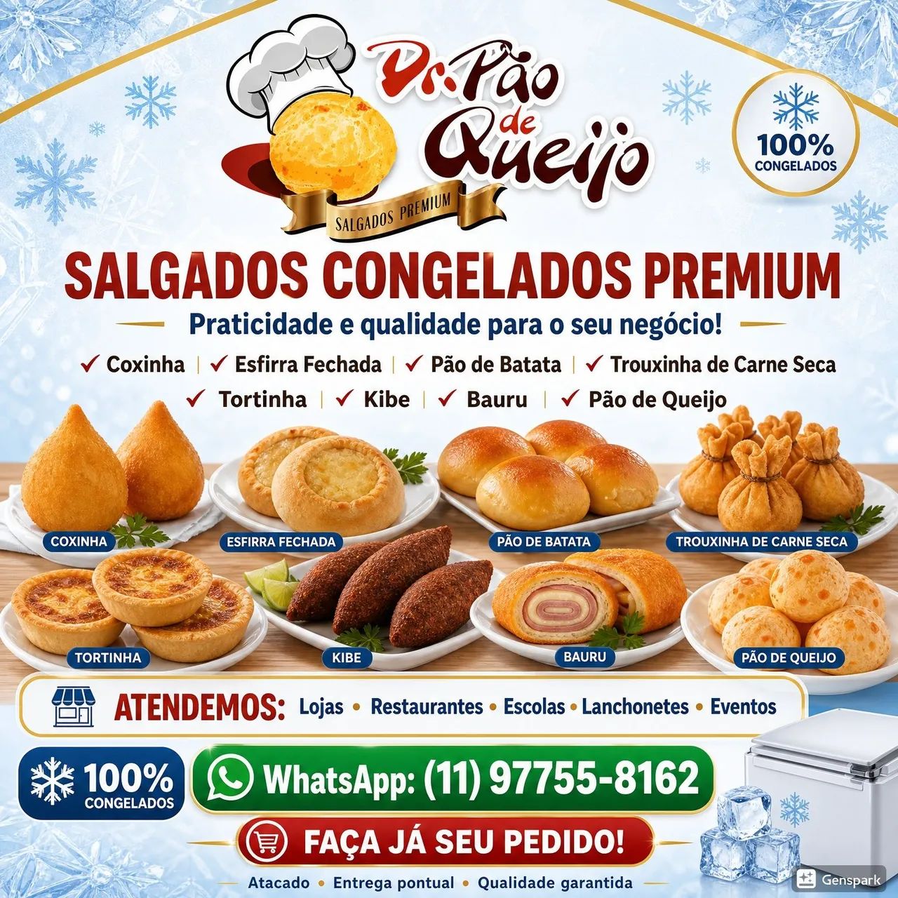 Salgados Premium e Pão de Queijo
