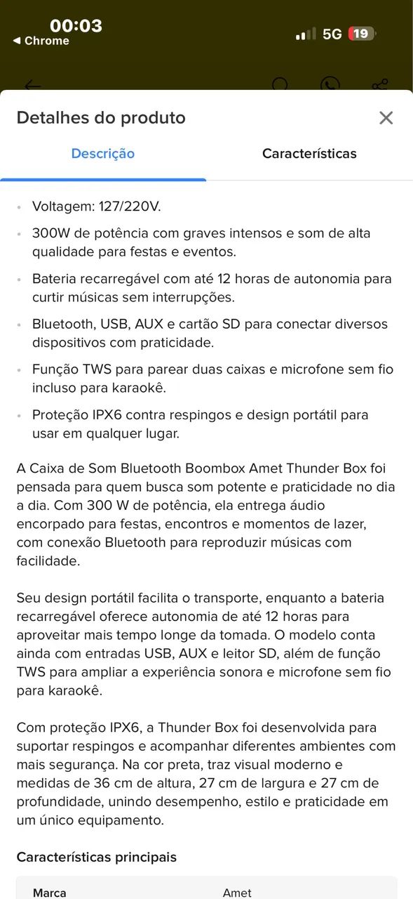 Caixa de som AMET THUNDER BOX - Foto 4