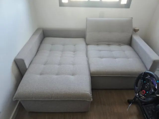 Sofá Retrátil Takei Tecido Urano 05  Cinza - Foto 3