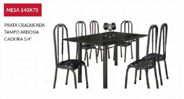 Mesa 6 cadeias com tampo de Ardosia 140/03 - Foto 3