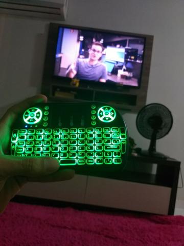 Teclado Mini Keyboard Wireless com Mouse Touch Screen Led - Foto 5