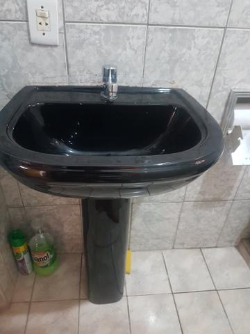 Kit pia e bacia preto para banheiro - Foto 4