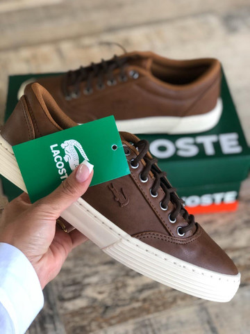 sapato lacoste marrom