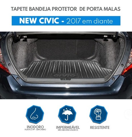 Tapete Bandeja Protetor de Porta Mala -  Honda Civic G10 2017 à 2021 - Foto 2