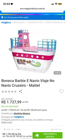 Barco Mattel Barbie Dream Boat com acessórios