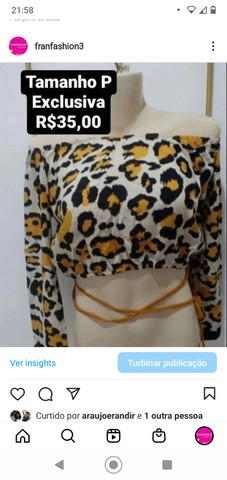 Blusas femininas e croppet lindas e maravilhosas tamanho P - Foto 4