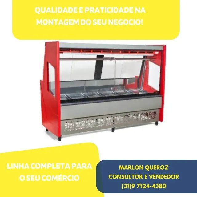 Balcao de Açougue 2M Vermelho Polar 110/220V