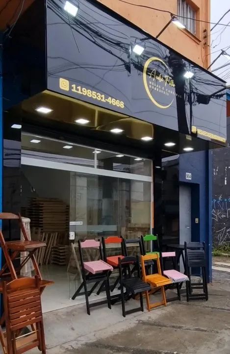 Banqueta alta para bar, sacada , bancada  de cozinha são  dobráveis de madeira - Foto 4