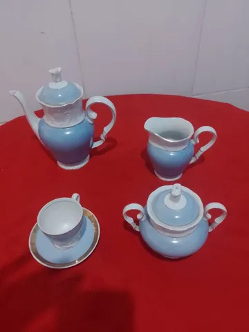 Conjunto Louça Antiga Porcelana / Jogo de Chá / Bule / Cremeira