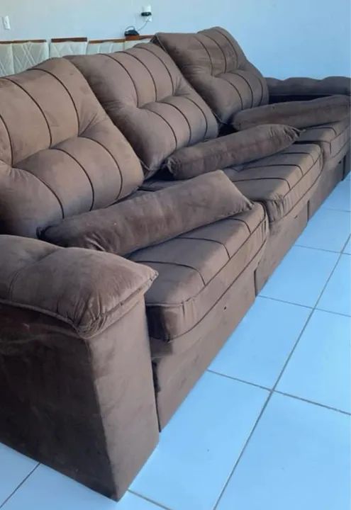 Sofá retrátil e reclinável 3.00 MT espuma d33  - Foto 2