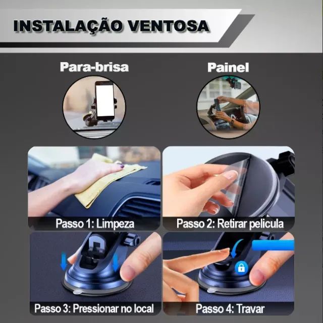 Suporte Para Celular Automotivo Carro Painel Mesa Retrovisor - Foto 6