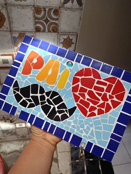 Quadro Decorativo Pai Mosaico tamanho  0.29x0.19 - Foto 3