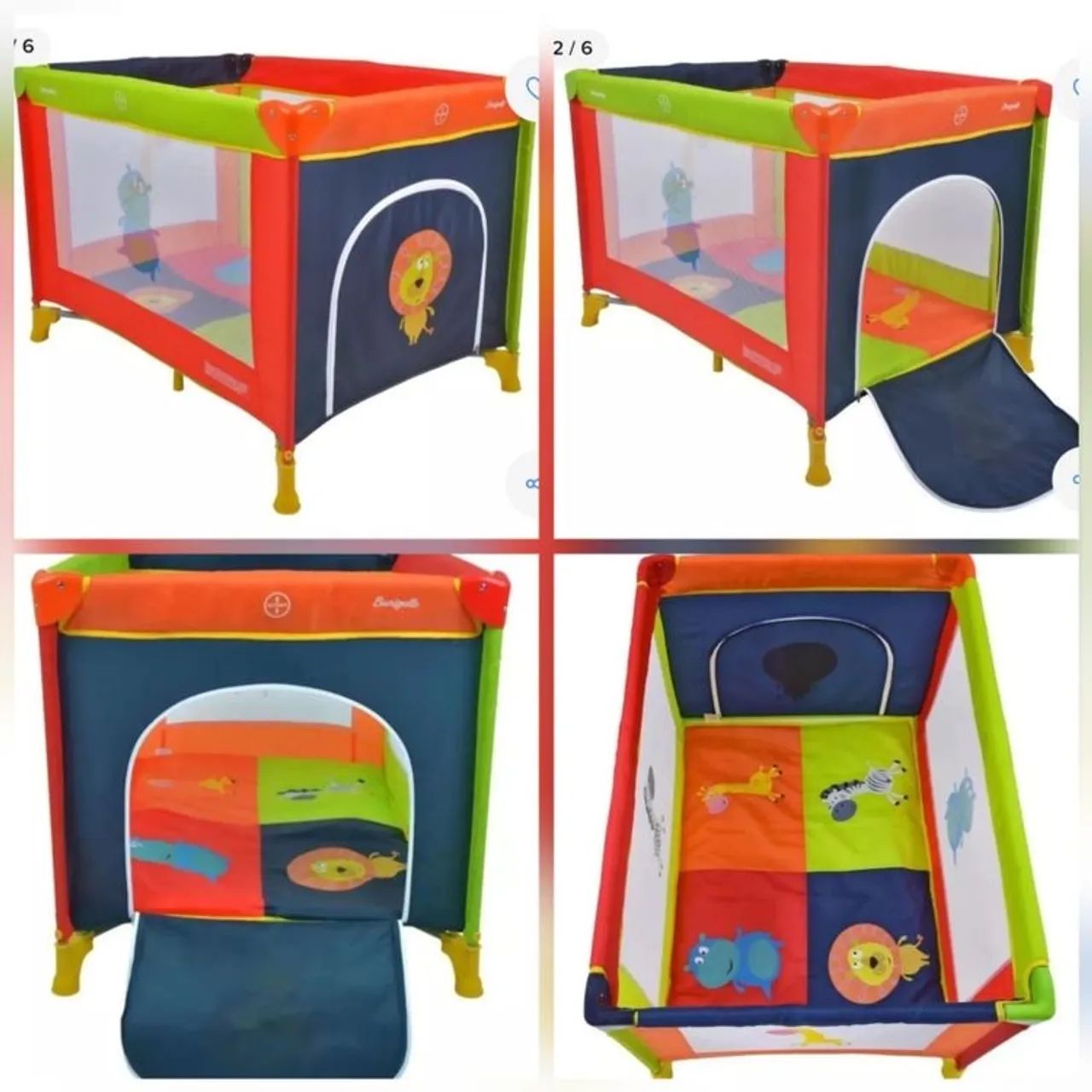 Berço Portátil Infantil com Mosquiteiro - Novo