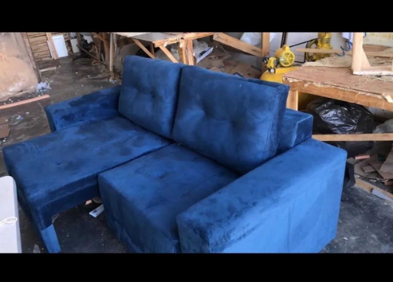 Sofá Retrátil de 3 Lugares Bege - Foto 3