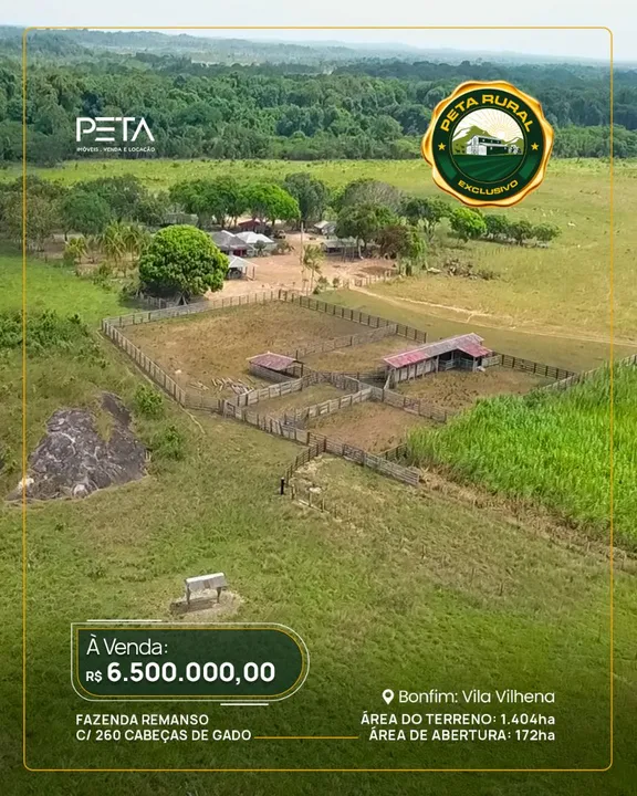 Vende-se Fazenda Remanso | Curral | Gado |Bonfim