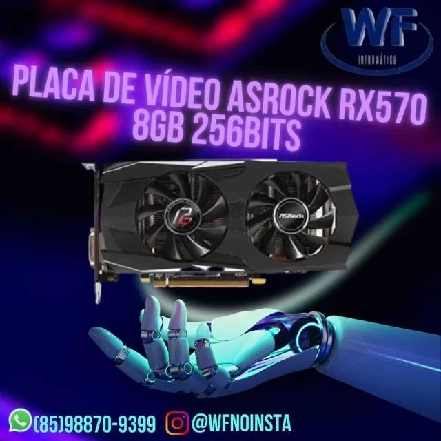 Placa de video outlet asrock rx 570 8gb