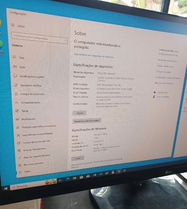 Mini computador DATEN i5 7ª geração, 16gb ram+ HD 480Gb + monitor gamer 25" LG - Foto 5