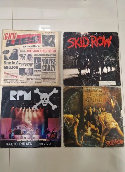 Discos de vinil de rock, valores na descrição