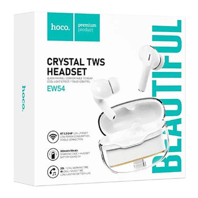Fone Bluethooth 5.3 Hoco Ew54 Rayo Branco Crystal - Foto 4