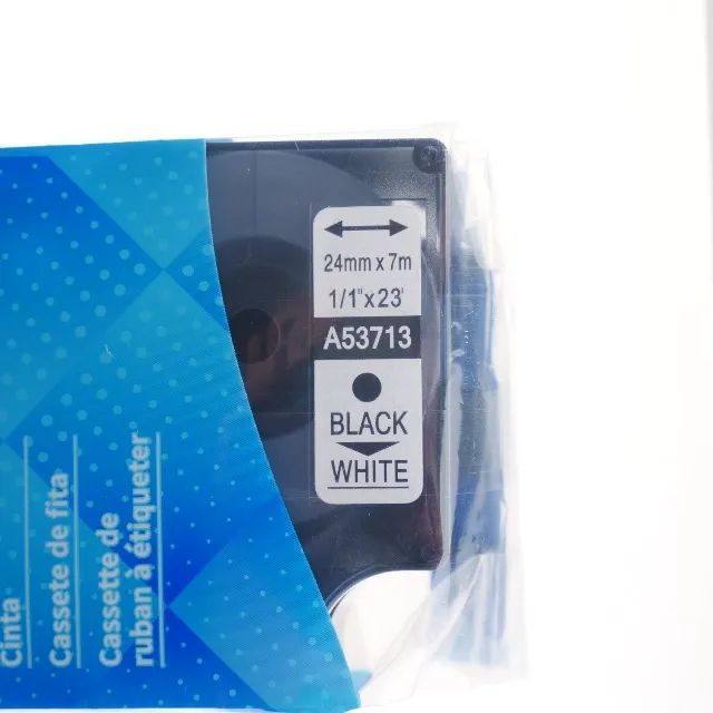 Kit 02 Fitas Dymo 24mm D1 53713 Preto e Branco Compatível - Foto 3
