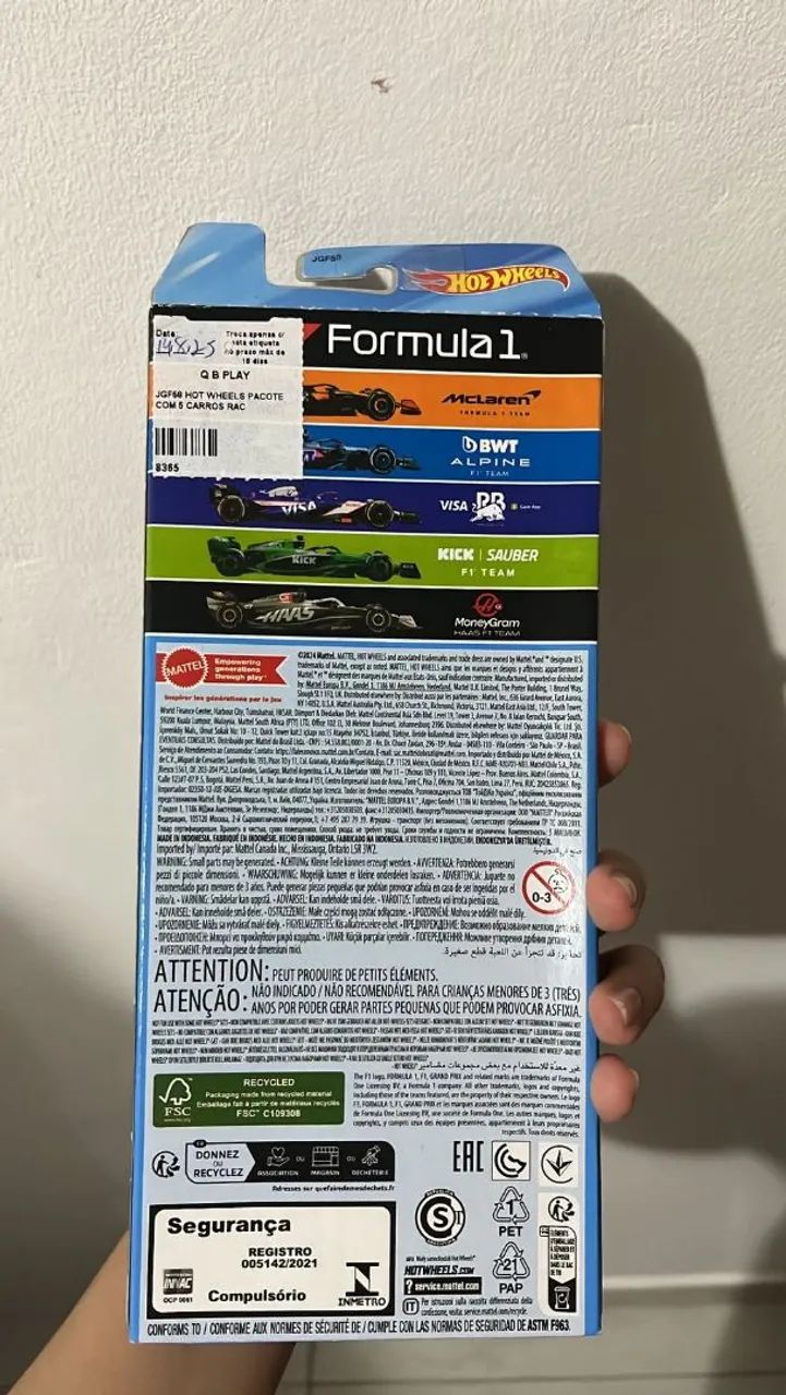 Hot Wheels Formula 1 - Kit com 5 Carrinhos - Foto 2