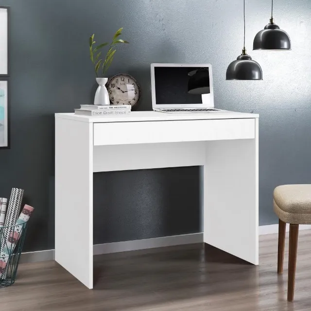 Escrivaninha 90cm 1 gaveta Facility Branco Demóbile