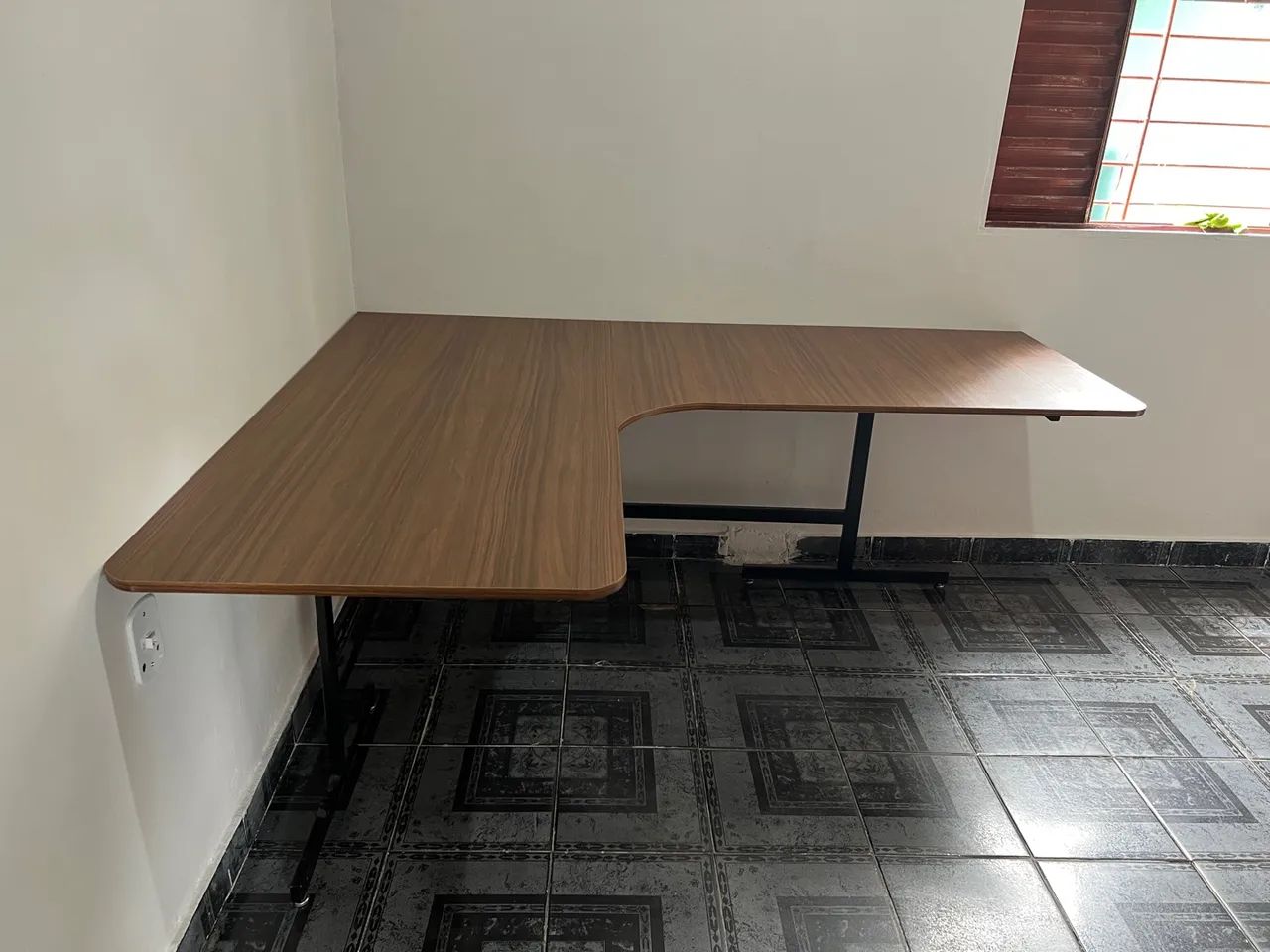 Mesa de Escritório L em MDF e Metalon  - Foto 5