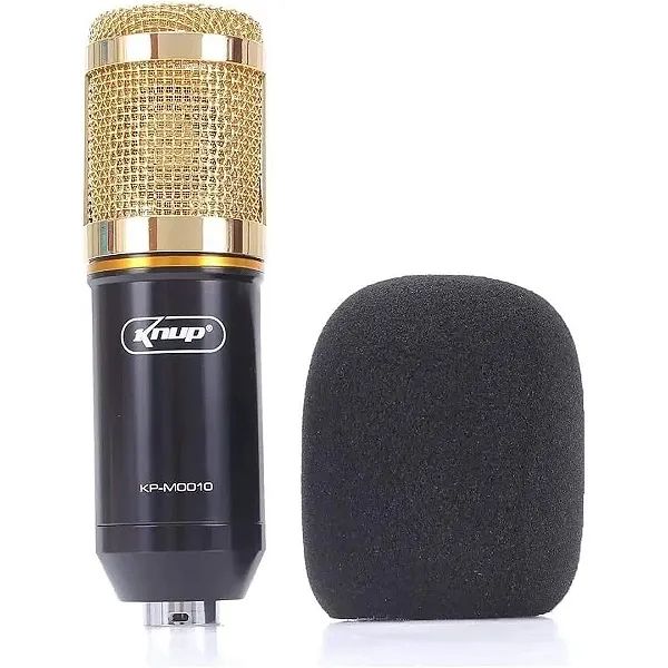 Kit Microfone Condensador Profissional com Braço Articulado para Podcasts e Lives Knup - Foto 6