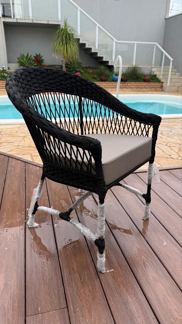 Poltrona alumínio corda nautica aquablock sol e chuva area