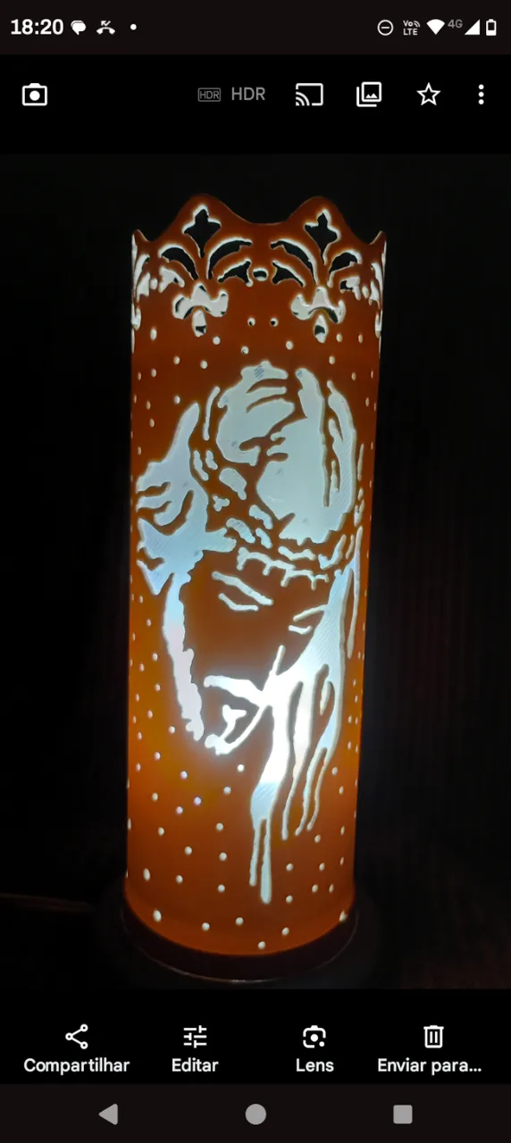 Luminária Face de Jesus PVC.