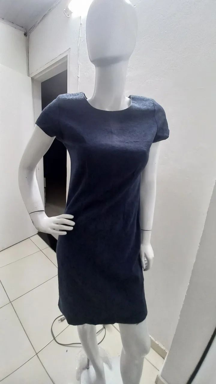 Vestido   azul  marinho  tamanho  p