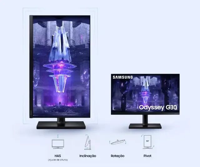 Monitor Gamer Samsung Odyssey G30 24", FULL HD, 144Hz, 1Ms (novo na caixa) - Foto 3