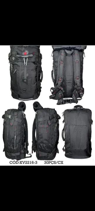 Mochila de Viagem Preta - Grande e Resistente - Foto 2