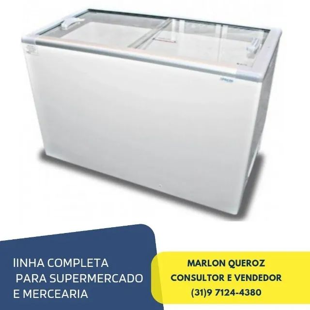 Freezer Horizontal 411L Fricon Tampa de Vidro 127-220v