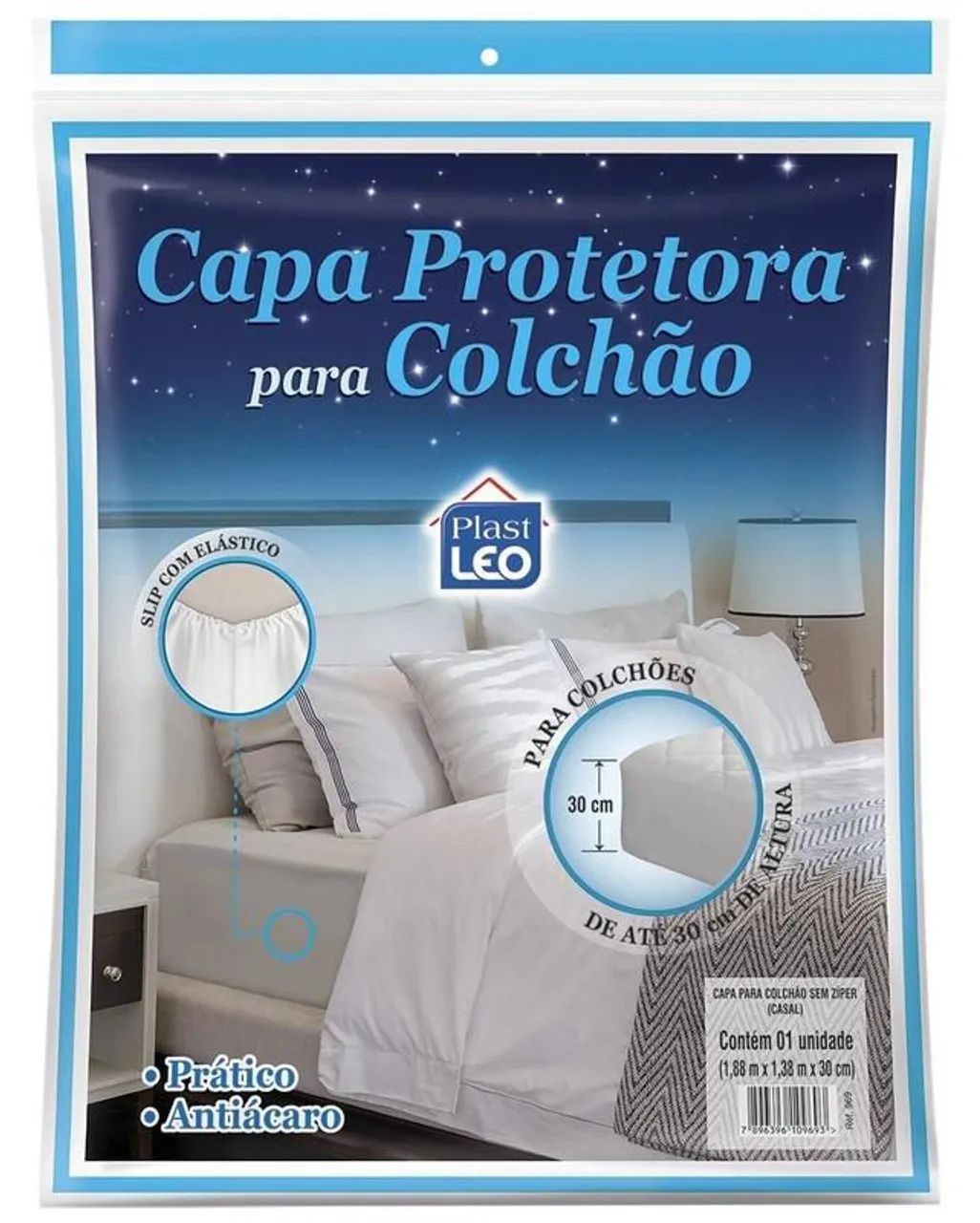 CAPA P/COLCHAO SLIP ELASTICO (TNT) CASAL <br>