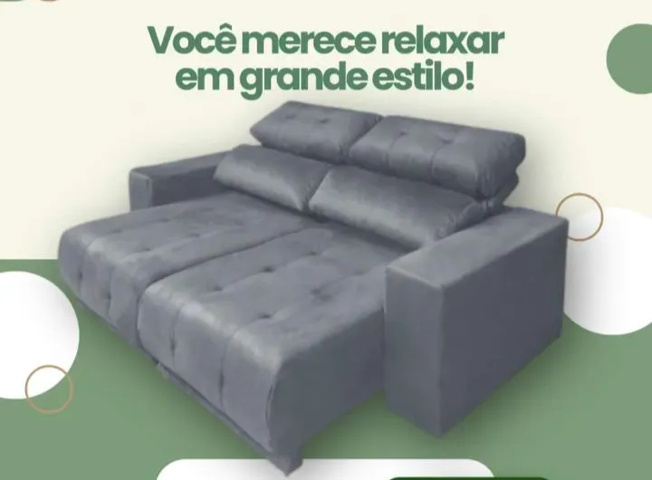 Sofá Cinza Confortável e Elegante para Relaxar Com Frete grátis
