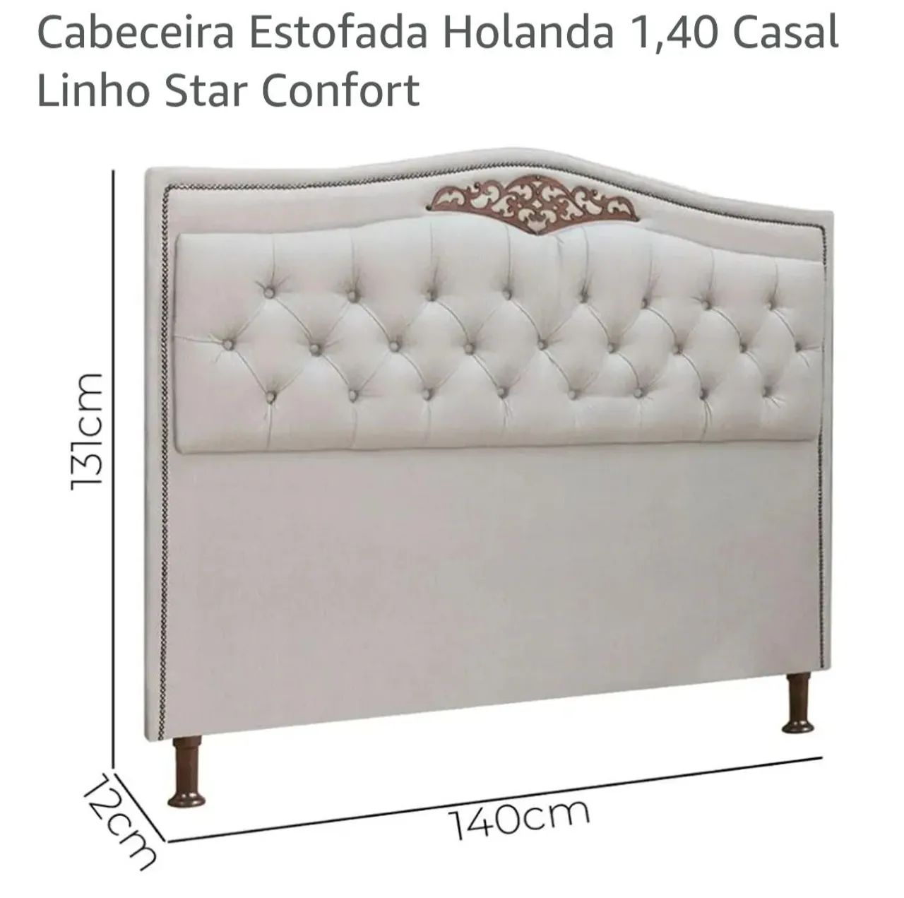 Cabeceira Estofada Holanda 1,40 Casal - Foto 3