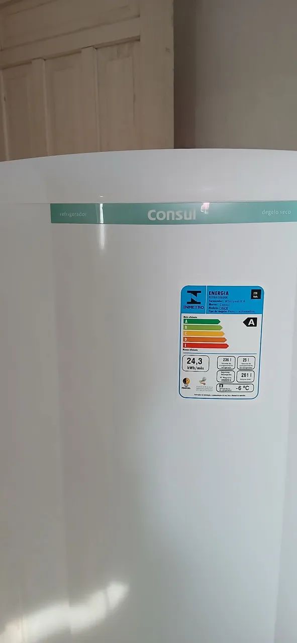 Geladeira Consul - Degelo Seco - A+ - 24,3 kWh/mês