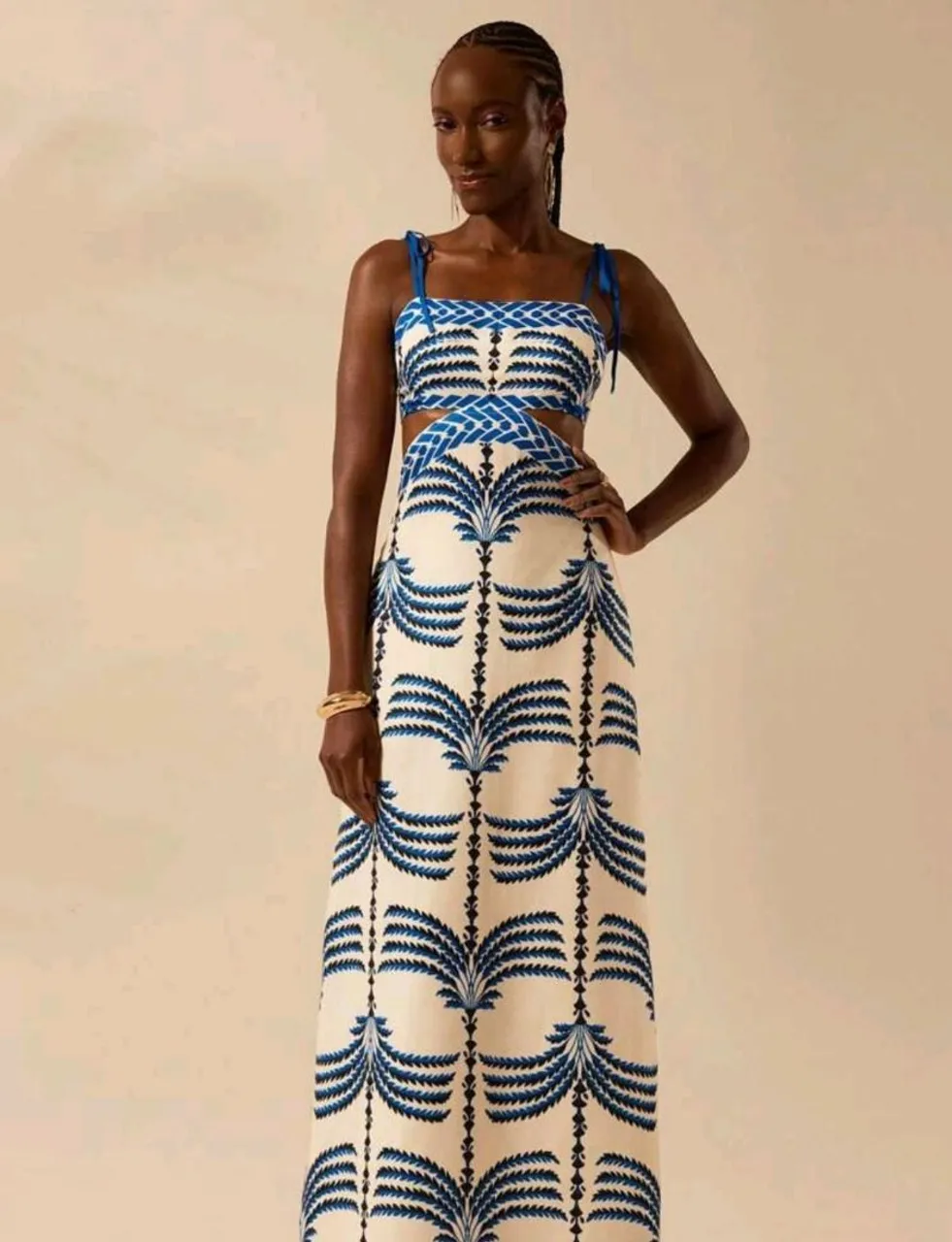 Vestido longo inspiração farm
