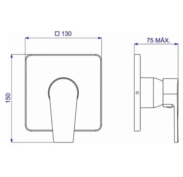 Acabamento DECA Monocomando para Chuveiro Level - em Metal Preto - Foto 4