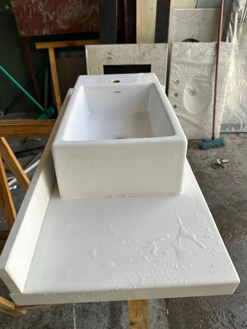 Pia de banheiro quartzo branco  - Foto 2