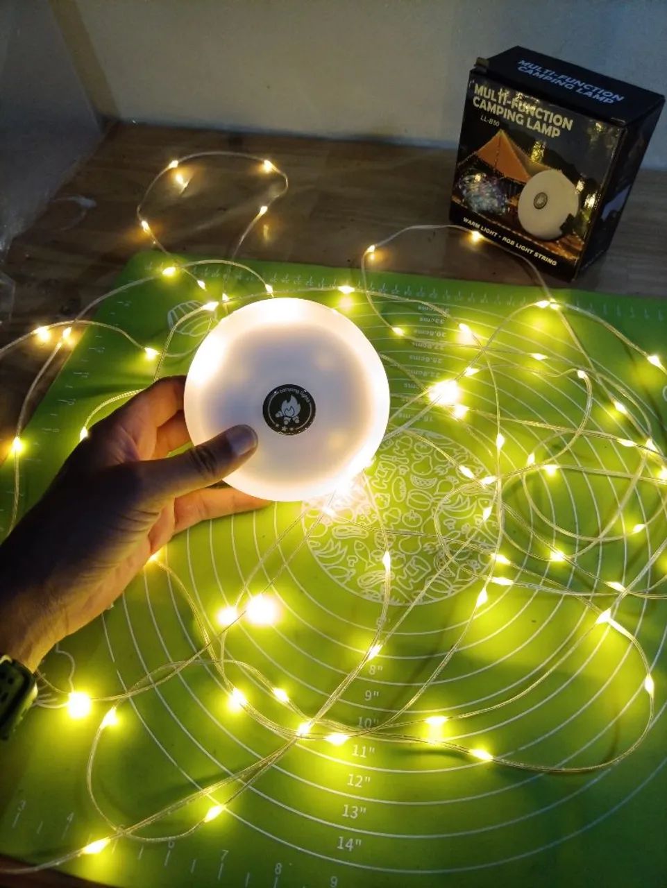 Luminária Lanterna recarregável com Fio de led luz RGB colorido e branco para acampamento  - Foto 5