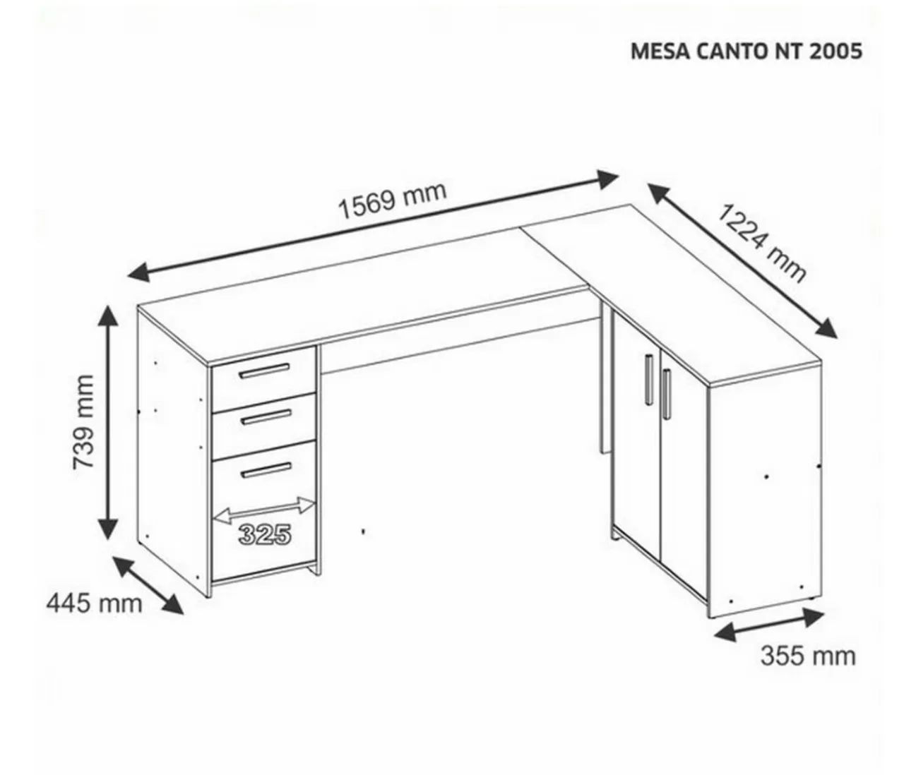 Mesa Escritório L 1,57m - Pronta Entrega! - Foto 2