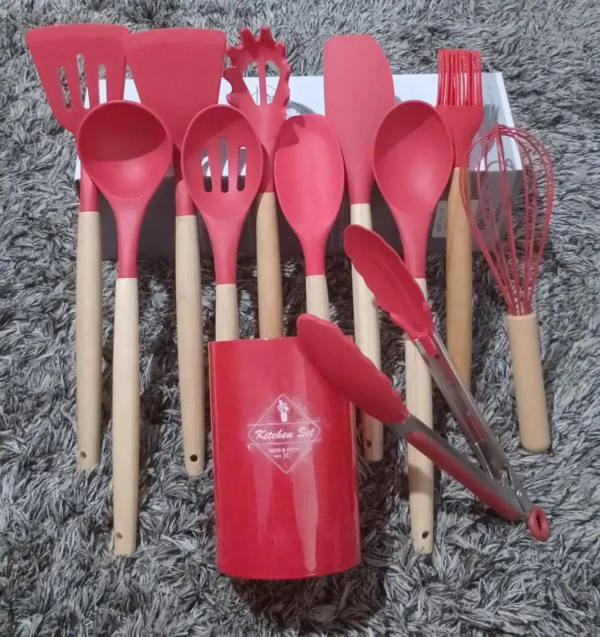 Kit Utensílios de Cozinha em Silicone - 10 Peças